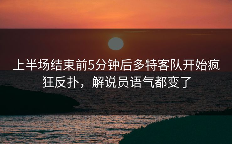 上半场结束前5分钟后多特客队开始疯狂反扑，解说员语气都变了